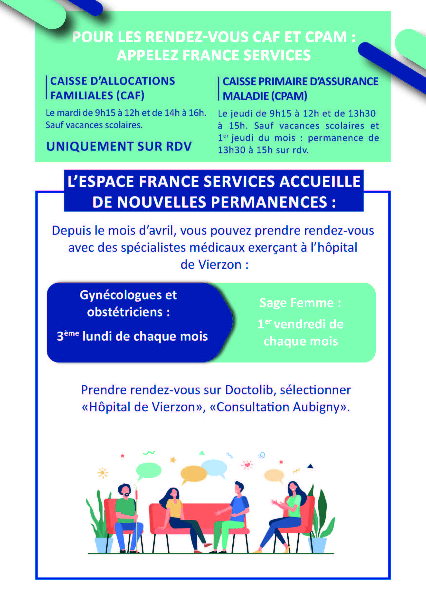 Permanences CDAD Assistante Sociale Mission Locale CPAM France 